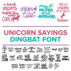 unicorn sayings dingbat font