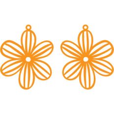 lined flower earrings