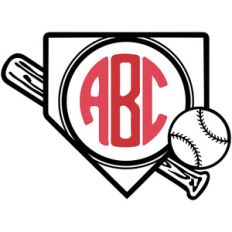 baseball home plate monogram frame