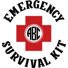 emergency survival kit monogram frame