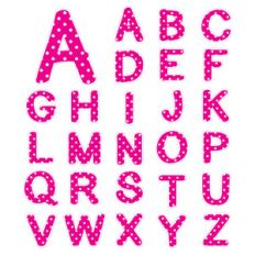 hot pink polka dot monogram stickers