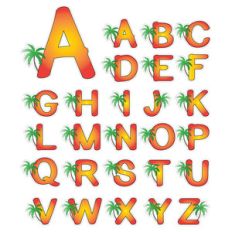 palm tree monogram stickers