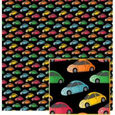colorful cars on black pattern