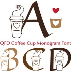 qfd coffee cup monogram font