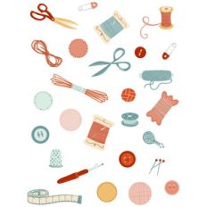 sewing crafting sticker set