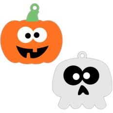 squash and skull halloween tags