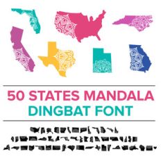 50 states mandala dingbat font