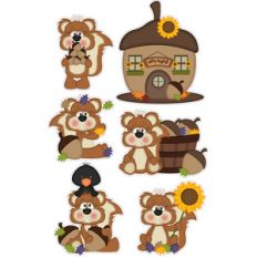nuts about fall squirrel stickers