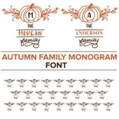 autumn family monogram font