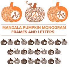 mandala pumpkin monogram frames