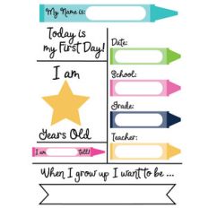 crayon my first day of school
