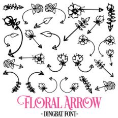 floral arrow font