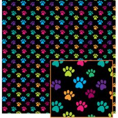 paw prints on black pattern