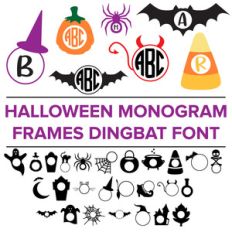 halloween monogram frames dingbat
