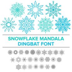 snowflake mandalas dingbat font