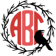 crow tree branch monogram frame