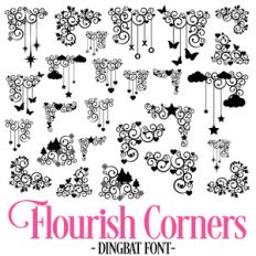 flourish corners font