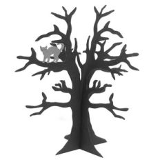 3d dry tree and cat