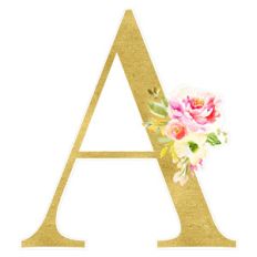 floral letter a monogram