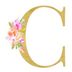 flower letter c monogram