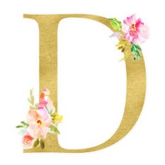 floral letter d monogram