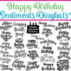 sg happy birthday sentiments dingbats