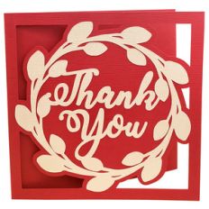 leaf wreath thank you card