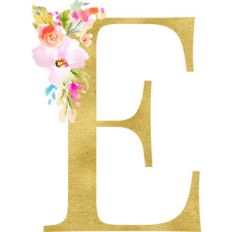 e gold and floral monogram