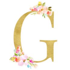 floral monogram letter g