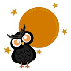 owl with moon