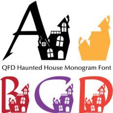 qfd haunted house monogram font