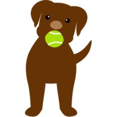 dog biting the tennis ball