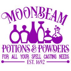 moonbeam potions and powders sign