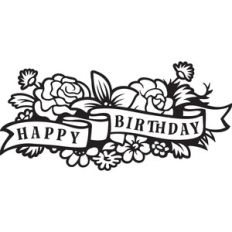 happy birthday floral banner