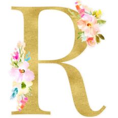 letter r floral monogram