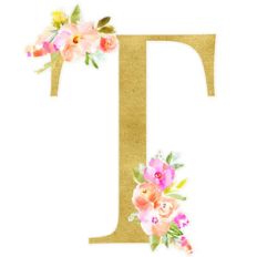 letter t floral monogram