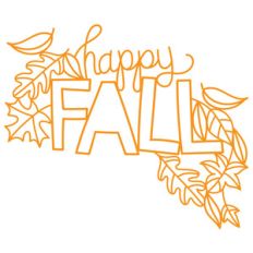outlined leaves happy fall