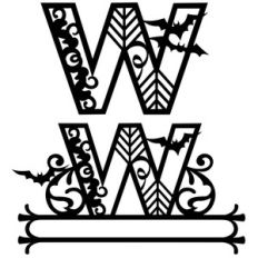 halloween monogram and nameplate w