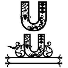 halloween monogram and nameplate u