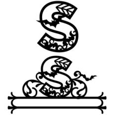 halloween monogram and nameplate s