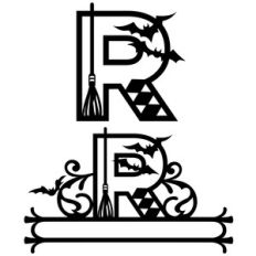 halloween monogram and nameplate r