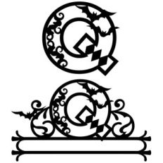 halloween monogram and nameplate q