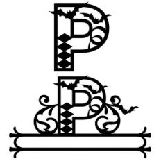 halloween monogram and nameplate p