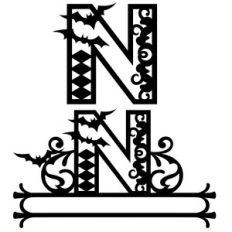 halloween monogram and nameplate n