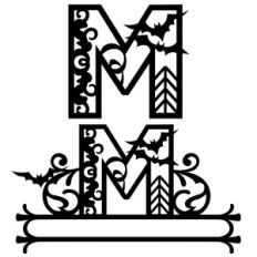 halloween monogram and nameplate m