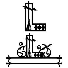 halloween monogram and nameplate l