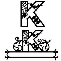 halloween monogram and nameplate k