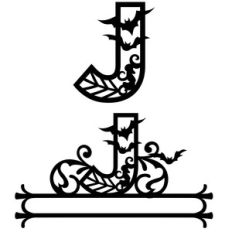 halloween monogram and nameplate j