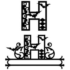 halloween monogram and nameplate h