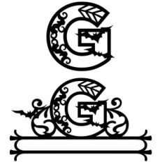 halloween monogram and nameplate g